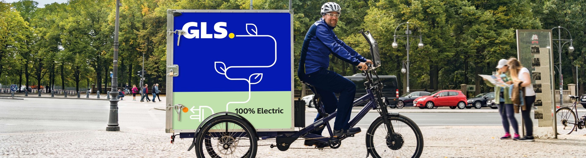 Driver riding an ebike in a park