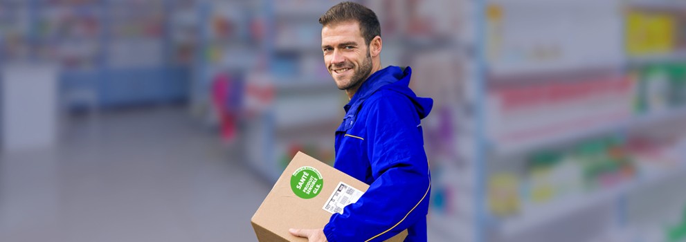 Chauffeur GLS France colis médicaments label vert santé produit sensible
