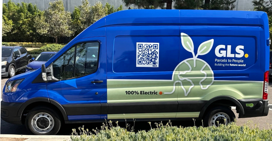 GLS US Blue Electric Parcel Van