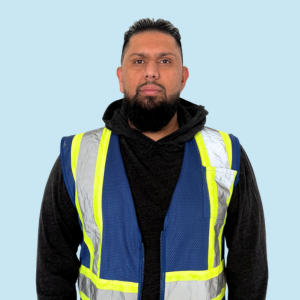 GLS Independent Contractor standing in front of cube van.